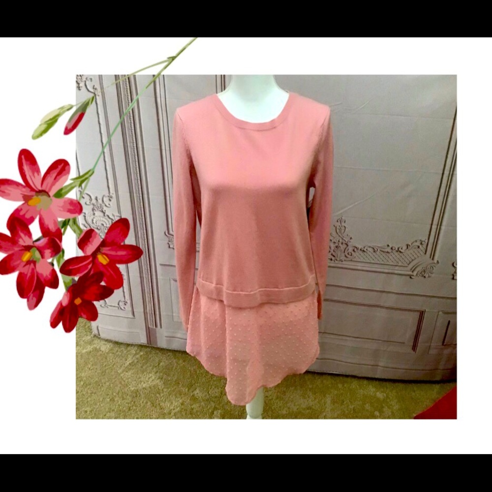 - NWT Soft Sweater & Sheer Polka Dot Tunic